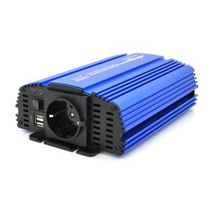 Інвертор напруги Tommatech MS-600, 24V/220V, 600W з апроксимованою синусоїдою, 1Shuko, USB, клемні дроти, АЗУ+ затискачі, Q15 MS-600-24 фото