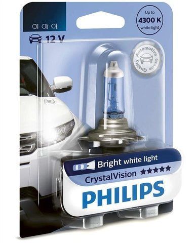 Автолампа галогенова H11 12V 55W 4300K PGJ19-2 CRISTALVISION - З КОЛБОЮ БЛАКИТНОГО КОЛЬОРУ 1ШТ. BLISTER 12362CVB1 фото товара