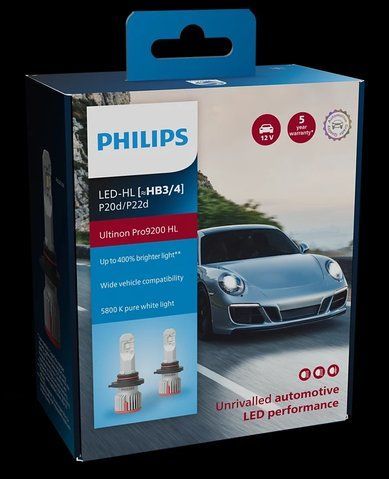 Комплект світлодіодних автоламп HB3/HB4 LED 12V 21W 5800K P20D/P22D / LED ULTINON PRO9200 HL - НА 400% ЗБІЛЬШЕНИЙ СВІТЛОВИЙ ПОТІК / 2ШТ. 11005U92X2 фото товару