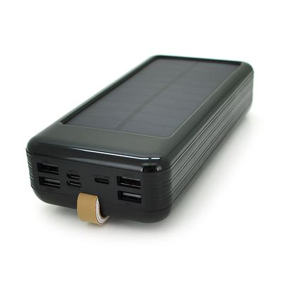 Power bank KKD-6W 60000 mAh Solar, flashlight, Input: 5V/2.1A(MicroUSB, TypeC, Lightning), Output: 5V /2.1A(4xUSB), plastic, Black, BOX KKD-6W-B фото