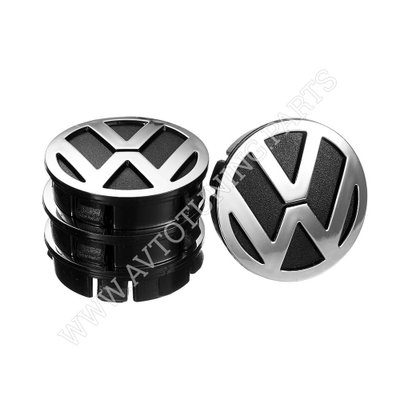 Заглушка колісного диска VW 60x55 чорний ABS пластик (4шт.) 50007 (50007) 50007 фото