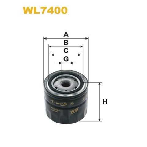 Фільтр оливи Bedford; Renault (RVI) Maxity; Massey Ferguson; LDV; Nissan Almera, Cabst Wix Filters (WL7400) WL7400 фото товару