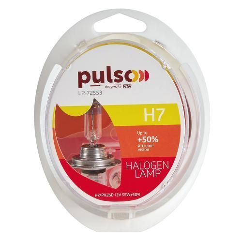 Лампы PULSO/галогенные H7/PX26D 12v55w+50% X-treme Vision/plastic box (LP-72553) LP-72553 фото товара
