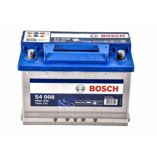 Акумулятор BOSCH 74Ah 12V S4008 R EN680 0092S40080 фото товару