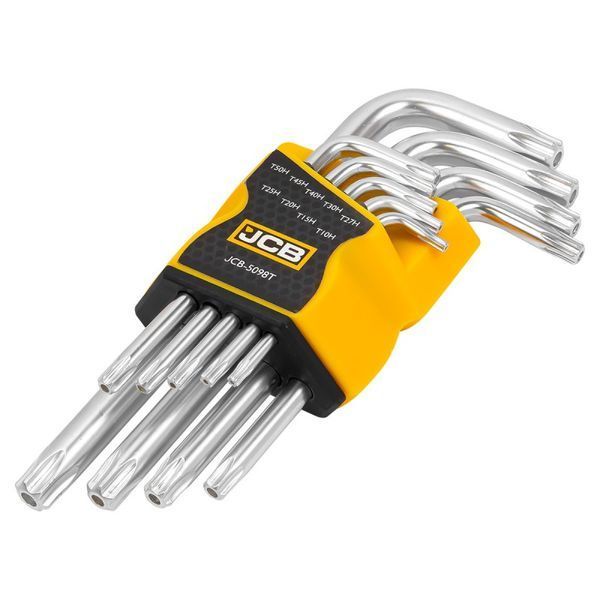 Haбіp Г-oбp. ключів TORX JCB Tools T10H-T50H з отвором 9шт JCB-5098T JCB-5098T фото товару