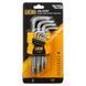 Haбіp Г-oбp. ключів TORX JCB Tools T10H-T50H з отвором 9шт JCB-5098T JCB-5098T фото 1