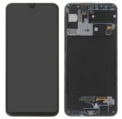 Дисплей Samsung SM-A307F Galaxy A30s (2019) у зборі з сенсором та рамкою black service orig (L14780) L14780 фото