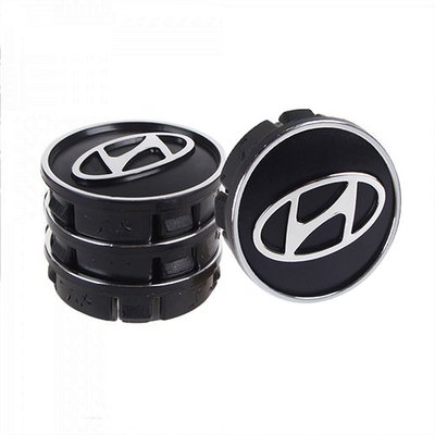 Заглушка колісного диска Hyundai 60x55 чорний ABS пластик (4шт.) 50939 (50939) 50939 фото