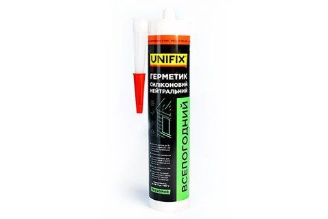 Герметик силіконовий нейтральный всепогодний UNIFIX (прозорий) 280 мл 951278 фото товару