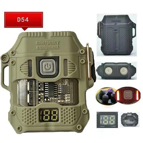 Фонарь MULTIFUNCTIONAL D54-2COB, Li-Ion аккум., индикация заряда, влагозащита, ЗУ Type-C, зажигалка, D54-2COB фото товара