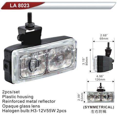 Фара дополнительная DLAA 8023-W/2хH3-12V/126*53mm (LA 8023-W) LA 8023-W фото товара