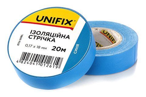 Ізоляційна стрiчка синя 0.17х18мм 25м (пачка, кратно 10шт) UNIFIX ETU-25BL фото товару