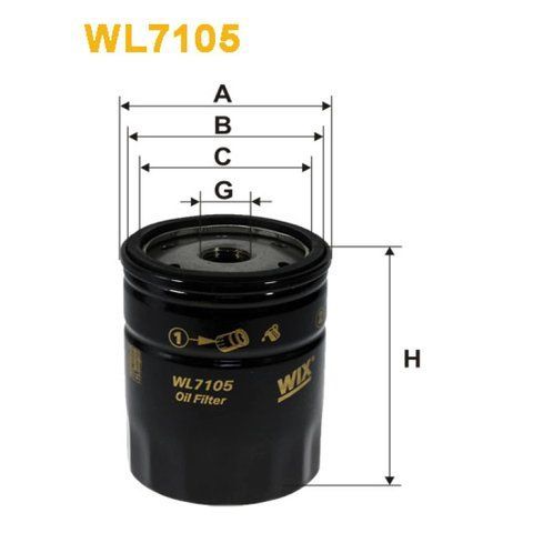 Фільтр оливи BMW Serie 3 (E21), Serie 3 (E30), Serie 5 (E12), Serie 5 (E28) Wix Filters (WL7105) WL7105 фото товару