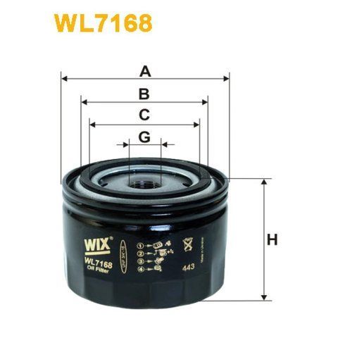 Фільтр оливи Agria; Aveling Barford; Benford; Bomag; Deutz; Dacia; Ford; Lada; Lancia; Wix Filters (WL7168) WL7168 фото товару