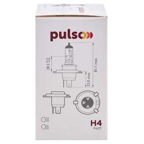 Лампа PULSO/галогенная H4/P43T 12v100/90w clear/c/box (LP-41190) LP-41190 фото товара