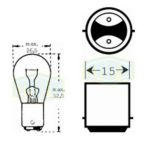 Лампа автомобільна Лампа для стоп-сигнала та проблискових маячків Trifa 24V 21W BA15d (01363) 01363 фото