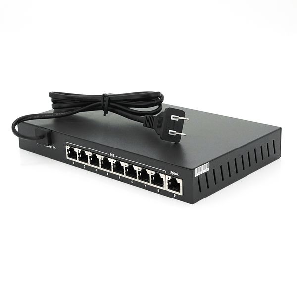 Комутатор POE 48V Mercury S109P 8 портів POE + 1 порт Ethernet (Uplink) 10/100 Мбіт / сек, БП в комплекті, BOX Q200 (285 * 223 * 68) 0,97 кг (216 * 131 * 30) S109P фото