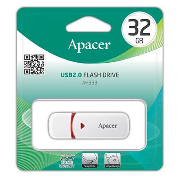 Флеш-накопичувач USB 32GB Apacer AH333 White (AP32GAH333W-1) AP32GAH333W-1 фото
