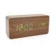 Електронний годинник VST-862 Wooden (Brown), з датчиком температури, будильник, живлення від кабелю USB, Green Light VST-862Bn/G фото 1