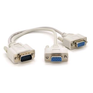 Розгалужувач VGA 0,2m, male to 2*female (тато-2*мама), White, OEM YT-S VGA(M)/2VGA(F)-0.2mW фото