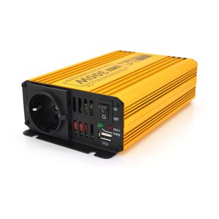 Інвертор напруги Mexxsun MXSPSW-300, 12V/220V, 300W з правільною синусоїдою, 1 Shuko, клемні дроти, Q8 MXSPSW-300-12S фото