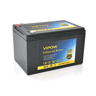 Акумуляторна батарея літієва Vipow 12 V 20Ah з елементами Li-ion 18650 з вбудованою ВМS платою, (3S10P) (151х98х95(101))мм VP-12200LI фото