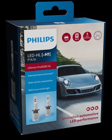 Комплект світлодіодних автоламп H1 LED 12/24V 13W 5800K P14,5S / LED ULTINON PRO9200 HL - НА 400% ЗБІЛЬШЕНИЙ СВІТЛОВИЙ ПОТІК / 2ШТ. 11258U92X2 фото товара