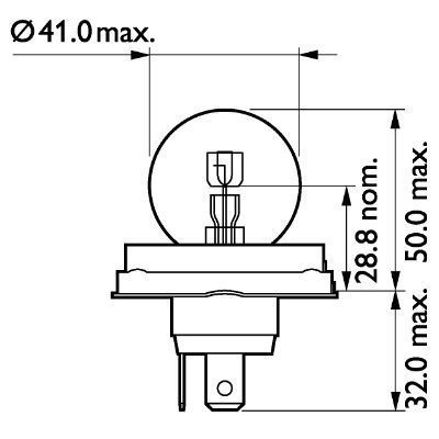 Автолампа Philips R2 24V 55/50W P45T / STANDART 13620C1 фото товару