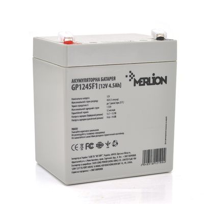 Акумуляторна батарея MERLION AGM GP1245F1, 12V 4.5Ah ( 90 х 70 х 100 (105) ) White Q10 GP1245F1 фото
