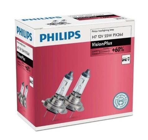 Автолампа галогенова H7 12V 55W PX26D VISIONPLUS - НА 60% ЗБІЛЬШЕНИЙ СВІТЛОВИЙ ПОТІК 2ШТ. 12972VPC2 фото товара