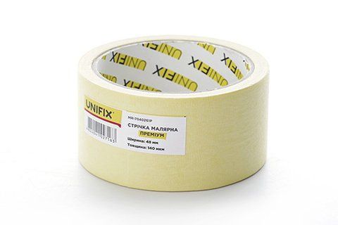 Стрічка клейка малярна MR-7840261P преміум 48мм*20м UNIFIX MR-7840261P фото товару