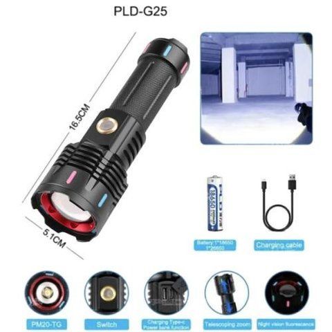 Фонарь NIGHT VISION FLUORESCENCE G671/G25 WHITE LASER LED PM30-TG, 1х26650/3xAAA, power bank, ЗУ Typ G671/G25 фото товара