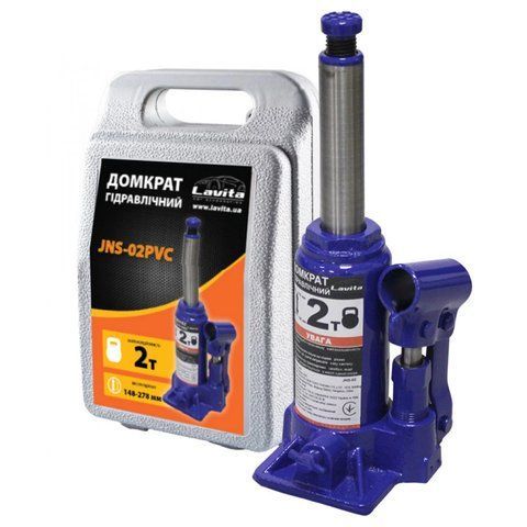 Домкрат Lavita гідравлічний 2 т 148 мм - 278 мм бокс (LA JNS-02PVC) LA JNS-02PVC фото товара