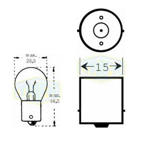 Лампа автомобільна Лампа для стоп-сигнала та проблискових маячків Trifa 6V 18W BA15s (00370) 00370 фото