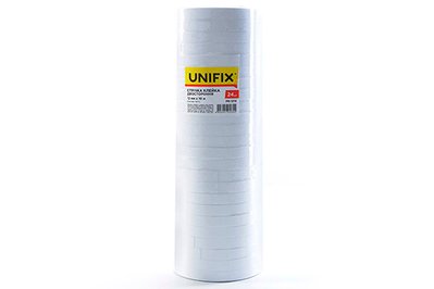 Стрічка клейка двостороння на паперовій основі 12мм 10м (туба 24шт) UNIFIX PR-1210 фото