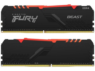 Модуль пам`ятi DDR4 2x16GB/3600 Kingston Fury Beast RGB Black (KF436C18BBAK2/32) KF436C18BBAK2/32 фото