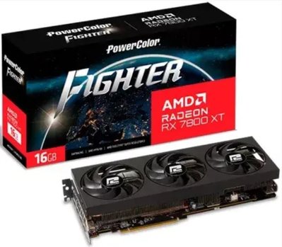 Відеокарта AMD Radeon RX 7800 XT 16GB GDDR6 Fighter PowerColor (RX 7800 XT 16G-F/OC) RX 7800 XT 16G-F/OC фото