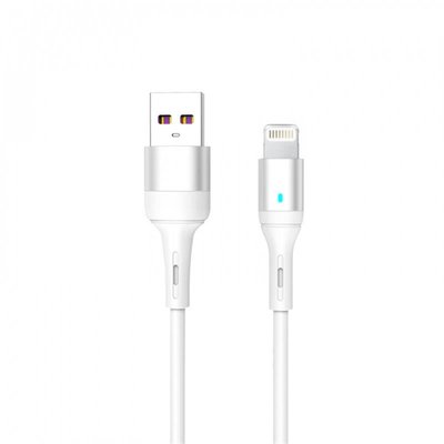 Кабель SkyDolphin S06L LED Smart Power USB - Lightning (M/M), 1 м, White (USB-000555) USB-000555 фото