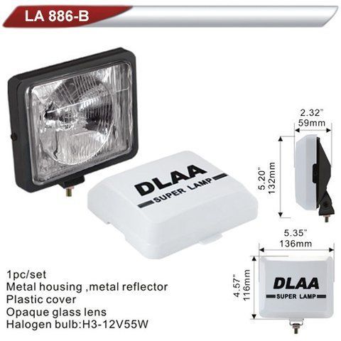 Фара дополнительная DLAA 886B-W/H3-12V-55W/136*116mm/крышка (LA 886B-W) LA 886B-W фото товара