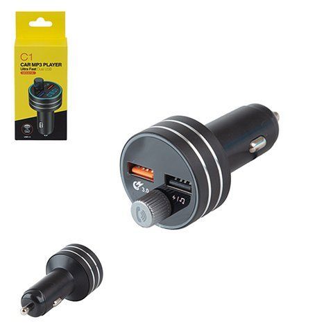 Модулятор FM 12-24V 3.1A, Bluetooth 5.0, Hands-free, ambient light (C-1) C-1 фото товару