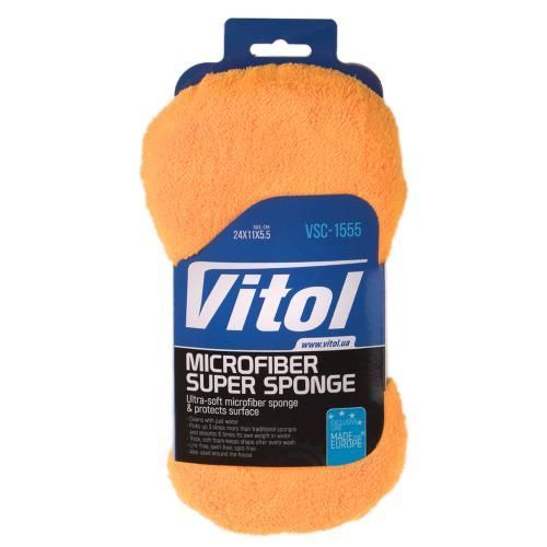 Губка для миття авто мікрофібра VSC-1555 24*11*5.5 cm (VSC-1555) VSC-1555 фото товару