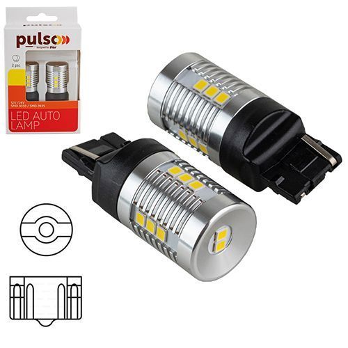 Лампа PULSO/габаритні/LED 7440/W3x16d/14SMD-2835/1контакт/9-18v/1050lm/WHITE (LP-66440) LP-66440 фото товару