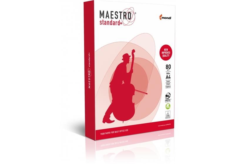 Папір Maestro офісний Standart+, Mondi, 80г/м2, А4, класс В+, 500л А4Standart+ фото