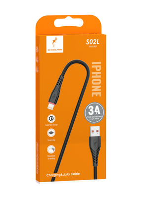 Кабель SkyDolphin S02L USB - Lightning (M/M), 1 м, Black (USB-000587) USB-000587 фото
