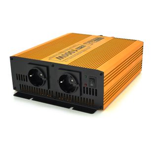 Інвертор напруги Mexxsun MXSPSW-1000, 12V/220V, 1000W з правильною синусоїдою, 2 Shuko, клемні дроти, Q4 MXSPSW-1000-12S фото