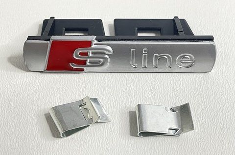 Емблема напис S-line на решітку радіатора Audi 72x15mm au004 фото товару