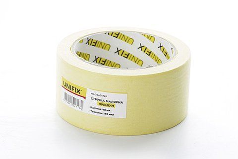 Стрічка клейка малярна MR-7840472P преміум 48мм*40м UNIFIX MR-7840472P фото товару