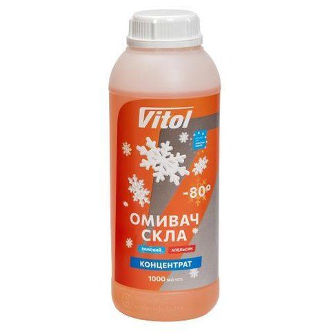 Омивач скла зимовий концентрат VITOL "-80" Orange 1л VITOL-WWFC-80ORG1 фото товару