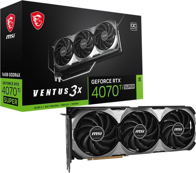 Відеокарта GF RTX 4070 Ti Super 16GB GDDR6X Ventus 3X OC MSI (GeForce RTX 4070 Ti SUPER 16G VENTUS 3X OC) RTX 4070 Ti SUPER 16G VENTUS 3X OC фото