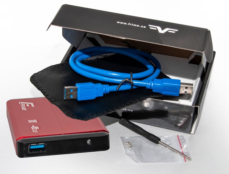 Зовнішня кишеня Frime SATA HDD/SSD 2.5", USB 3.0, Metal, Red (FHE23.25U30) FHE23.25U30 фото